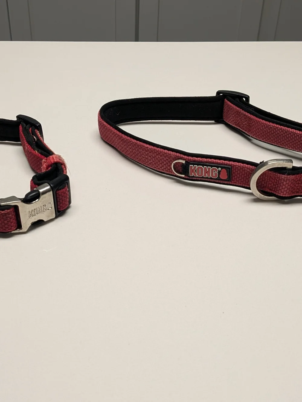 Kong Red Nylon Adjustable Dog Collars - Set of Two
